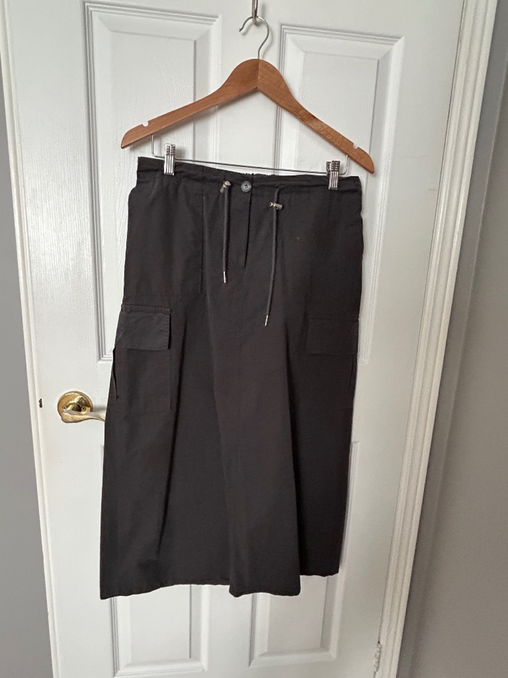🖤 Oak + Fort Black Utility Skirt | Drawstring Waist | Size L